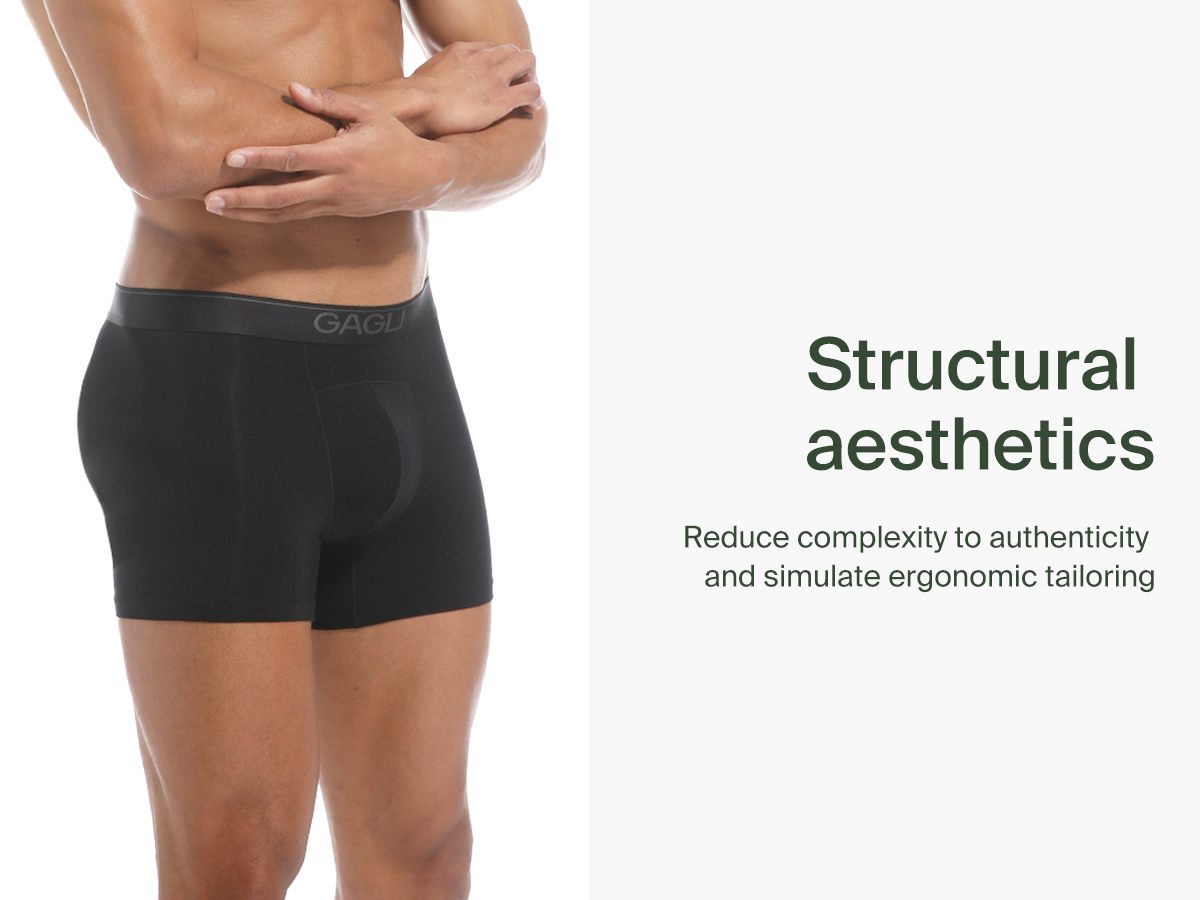 Model's closed up shoot of GAGLI modal boxer brief